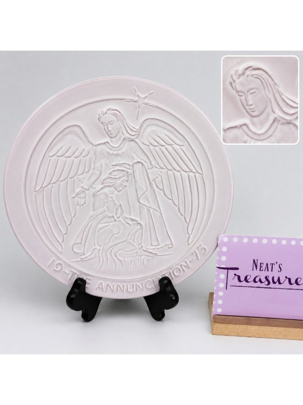 Vintage 1973 Frankoma Pottery CHRISTMAS -The Annunciation- 8 1/4" Signed Plate